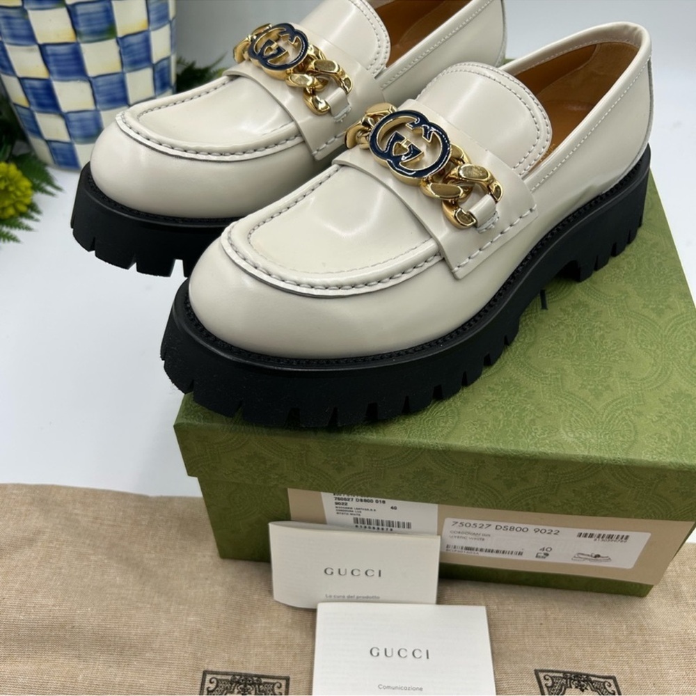 Women’s Gucci, inner locking GG patent leather loafer size 40 made in Italy - Picture 13 of 16